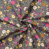 Popelina estampada BLOSSOM Negro / Multicolor vivos